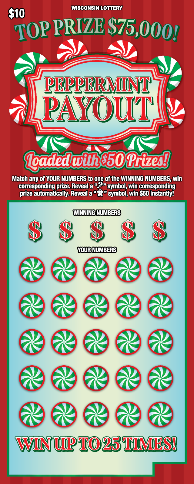 mintポット発送✈️気まぐれセール✈️ ☘️ラスト☘️￼3164 極上【蜃気楼】 PEPPERMINT PAYOUT (2721) | Wisconsin Lottery